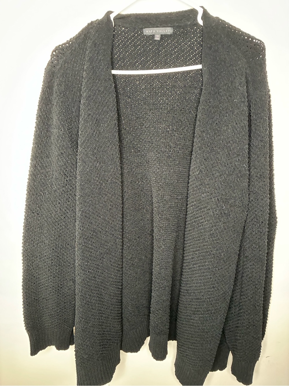 Napa Valley Black Open Cardigan Sweater